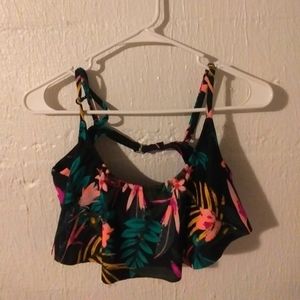 XL Floral Black Swimsuit Top Old Navy